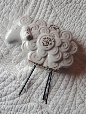 Ceramic Sheep Decorative Figurine in Cream